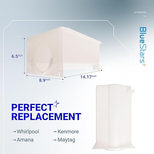BlueStars W10850492 Ice Bucket - Compatible with Whirlpool Amana Maytag Kenmore Refrigerator - Replaces W10670844 W10138193 AP5989704 PS11731153