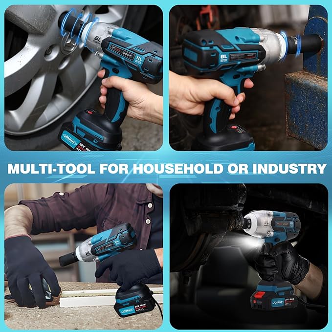 Cordless Impact Wrench Kit, 737Ft-lbs(1000N.m) Brushless Electric Impact Gun, Power Impact Wrenches with 5-Mode Speed,Torque Wrench 1/2 Drive for Car/Truck RV/Mower(No Battery)
