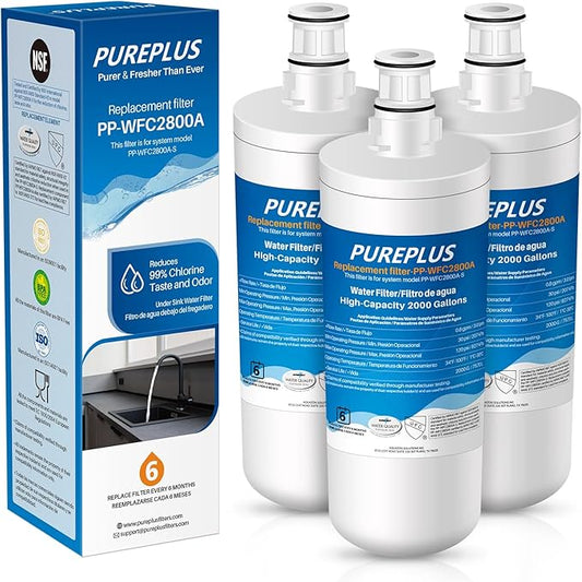 PUREPLUS 3US-AF01 Under Sink Water Filter Compatible with 3US-AF01, 3US-AS01, WHCF-SRC, WHCF-SUFC, WHCF-SUF, 3Pack