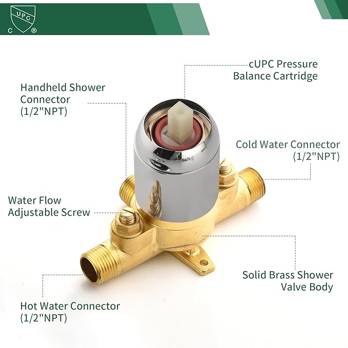 Shower Faucet Set with 7 Functions Handheld Shower Head Filter Shower Combo Set Shower System Shower Trim Kit Chrome Polished