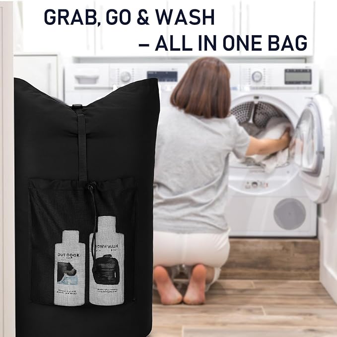 Laundry Bag Backpack Extra Large Travel Laundry Bags with Shoulder Straps Durable Polyster Clothes Hamper Bag for College Laundromat Apartment