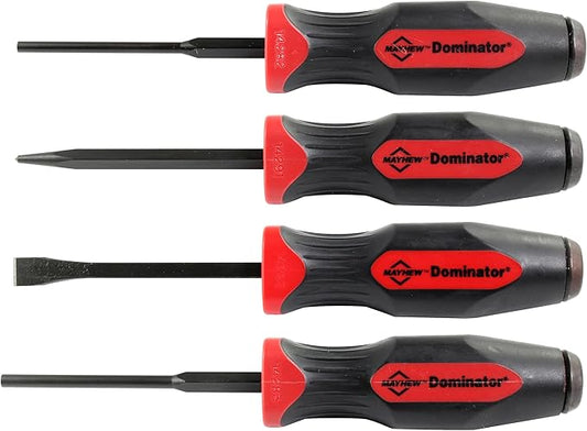 Mayhew Tools 14050 Punch and Chisel Set, 4-Piece Demo Tool Set, Black Oxide Finish