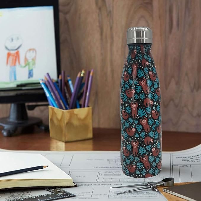 Sloth Insulated Sport Water Bottles Stainless Steel Travel Mugs BPA Free Tumbler For Outdoor Camping Travel 20 OZ