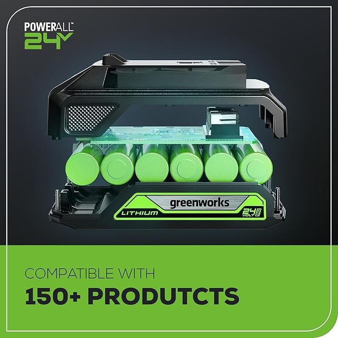 Greenworks 24V 3/8" Brushless Cordless Impact Wrench, 3/8 Inch, 150 ft.-lbs Torque, Lightweight and Compact, with 2.0Ah Battery and Charger, PA147K