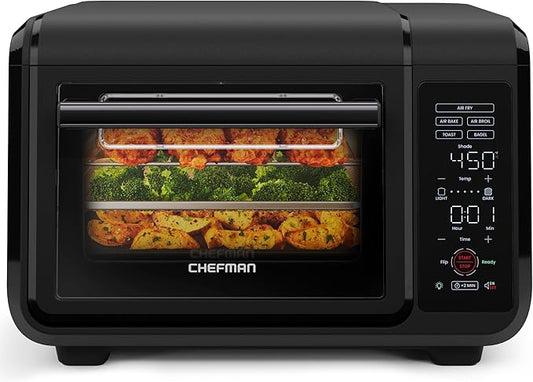 Chefman Air Fryer Toaster Oven Combo, 15 Qt. Countertop Oven for Quick & Healthy Meals, Bake, Broil, Air Fry, Toast, and Bagel Functions, 450°F Max Temp, 4 Slice Toaster Oven Air Fryer Combo