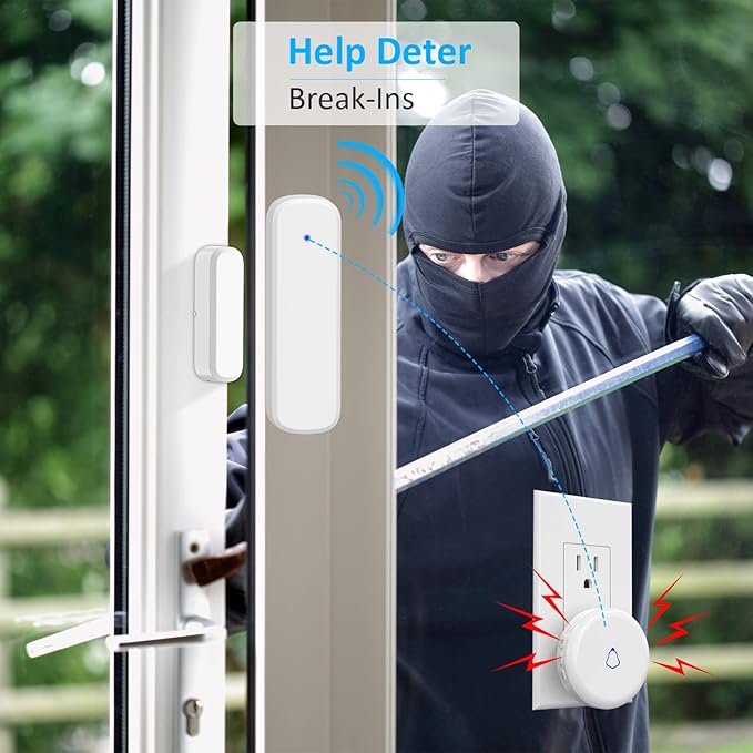 Wieless Door Bells Chimes, AMHEY Door Chime Doorbell with 700ft Operate Range 58 Chimes 5 Volume Level Door Open Alarm for Business/Office/Home/Store When Entering, 2Sensor+1Receiver