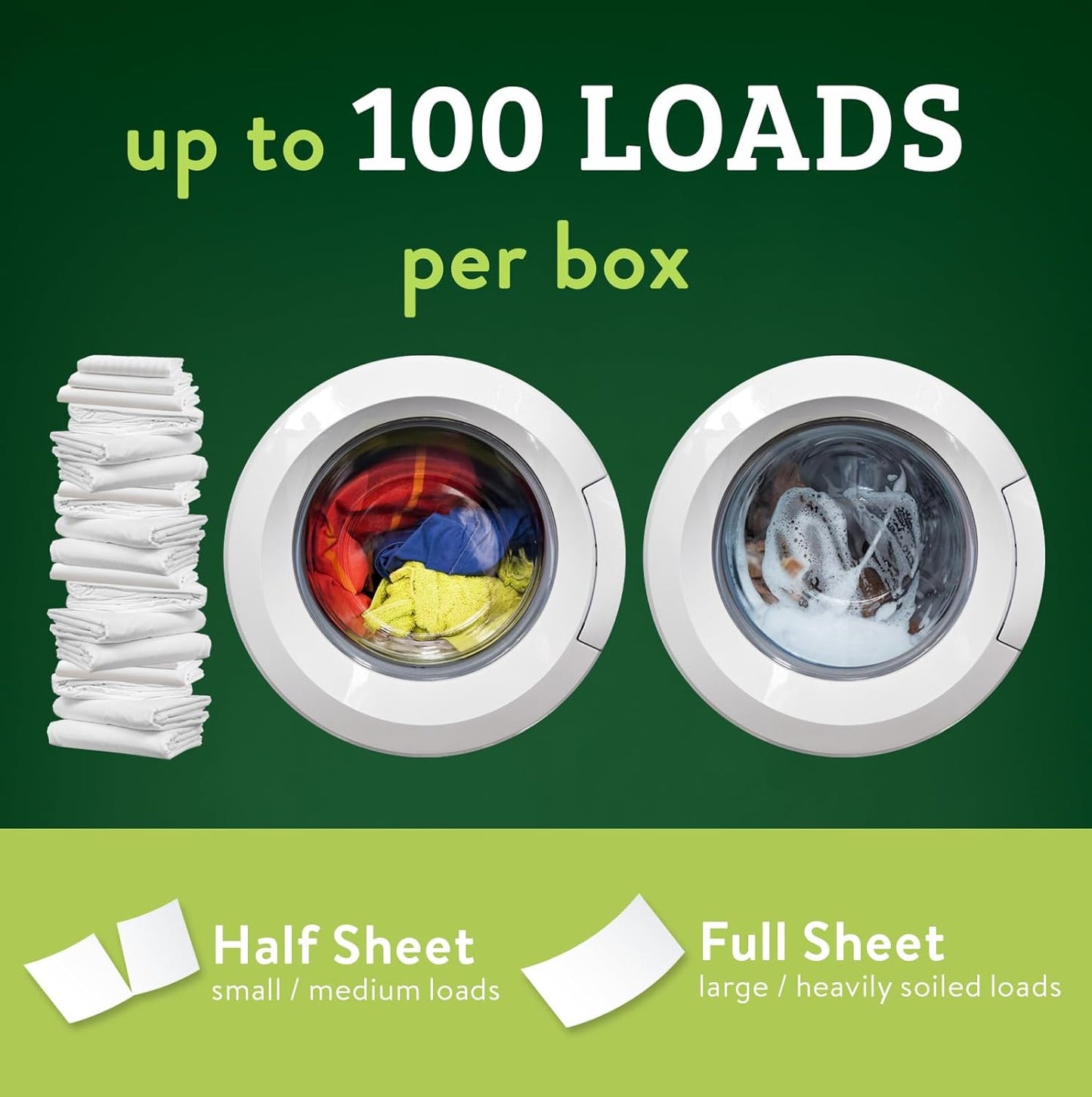 Biokleen Laundry Detergent Sheets (2 PACK) - Free & Clear From Fragrances and Dyes, Hypoallergenic Enzymatic Cleaning - 100 Sheets, 200 Loads