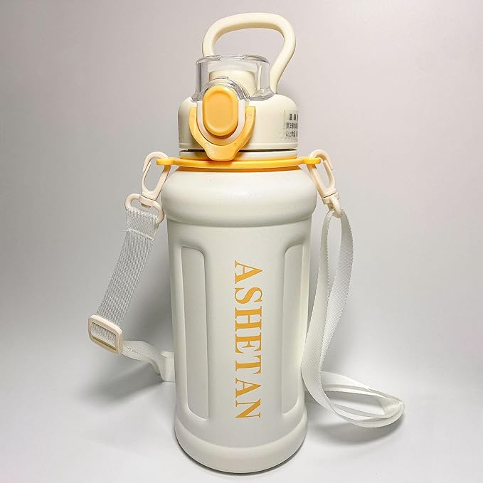 Large Capacity 32oz Insulated Cup, 316 Stainless Steel Water Bottles With Straw And Lifting Rope, Portable For Sports And Travel