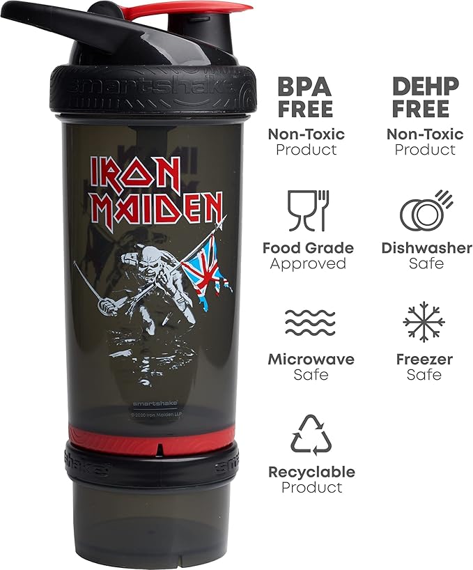 Smartshake Revive Protein Shaker Bottle, Leakproof & Durable Shaker for Protein Shakes, Fitness Workout Supplements Storage Box for Sport & Gym, BPA & DEHP Free - 750 ml, Maiden Shaker