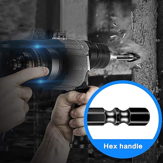 10 Pcs 5/32" Masonry Concrete Drill Bit Set for Tile Brick Glass Plastic Wood, Cross Tungsten Carbide Tip, Hex Shank, Work with Ceramic Porcelain Tile Wall Mirror Paver, 5/32 Inch Drill Bits,4mm