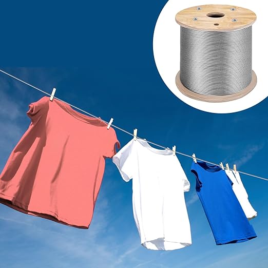 VEVOR 3/16 Stainless Steel Cable 1000FT, T316 4700 LBS Breaking Strength Thickened Cable Railing System Wire Rope Aircraft Deck Railing Kit Fence Wire