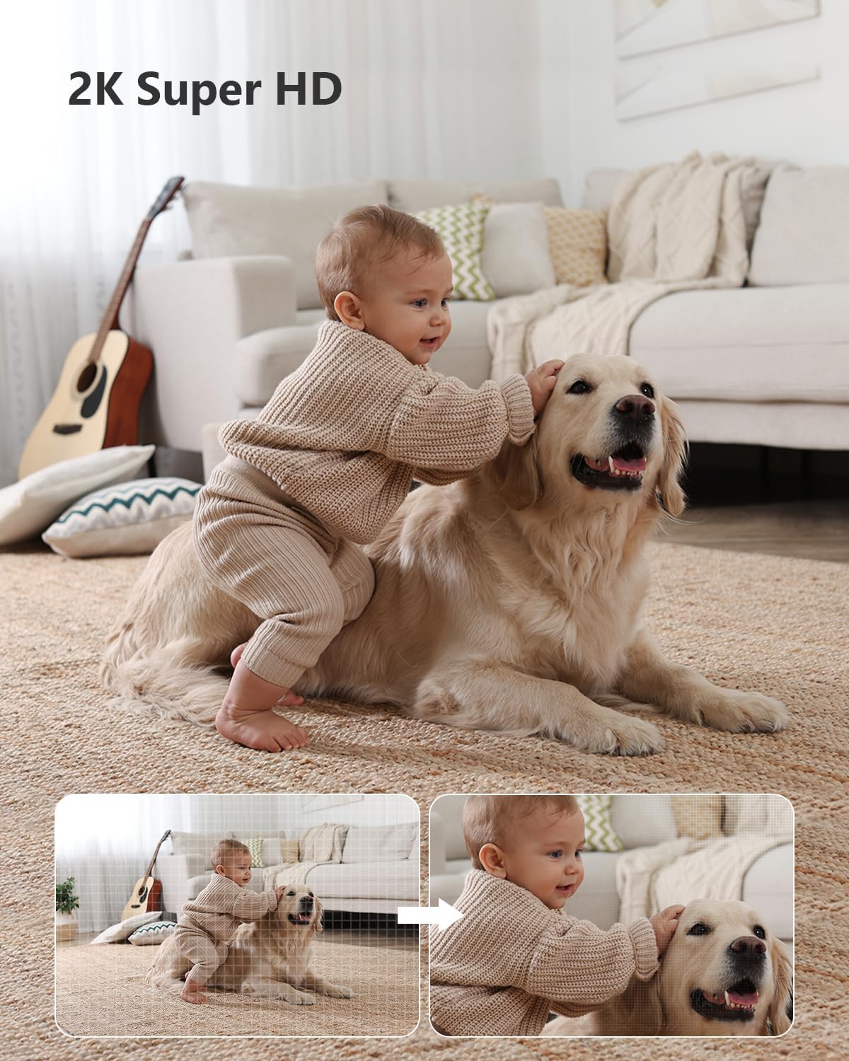 Imou 2K WiFi Security Camera Indoor Pet Dog Baby Camera with AI Human/Motion/Sound Detection, 360° Wireless IP Home Security Camera, Smart Tracking, Siren, Night Vision, 2-Way Audio, Works with Alexa