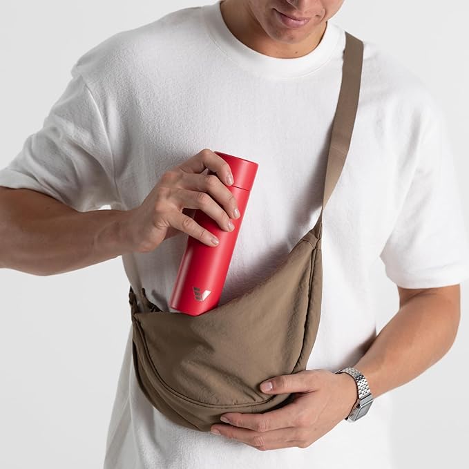 Mini Stainless Steel Water Bottle 14oz - Non-insulated | Designed for Bags | Slim, Lightweight & Stylish – Red