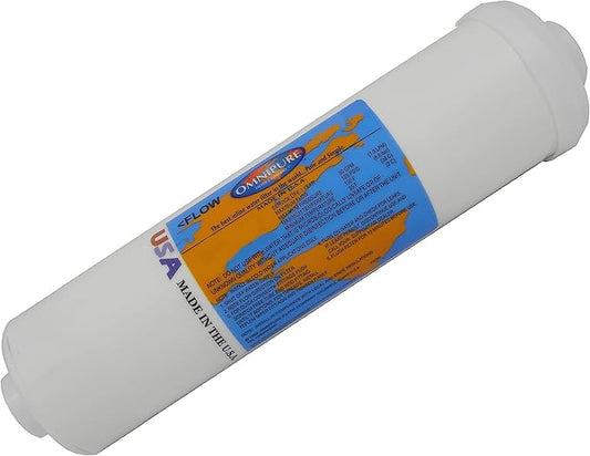 IPW Industries Inc-Omnipure - (K5521-BB) - 10" x 2.5" 10 Micron Carbon Block Inline Filter 1/4" NPT