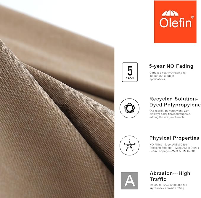 MASTERCANOPY 5-Year-Non-Fading Olefin 9FT Patio Umbrella Replacement Canopy-Orange&White Canopy Only