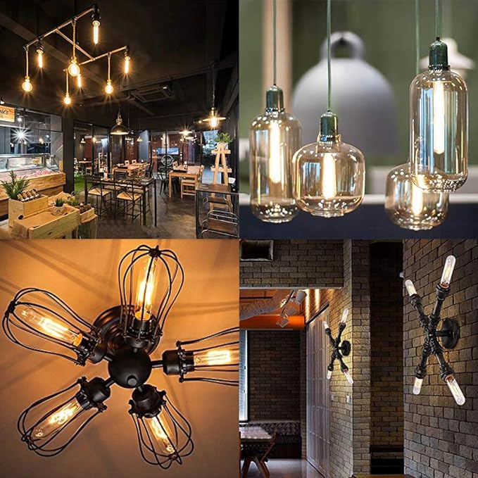 XININSUN T10 Frosted LED Bulbs Warm White 2700K,Dimmable 6W LED Tubular Edison Bulbs 60 Watt Equivalent,600LM, E26 Medium Base Lamp Bulb for Desk Lamp, Pendant Lights. (6-Pack)