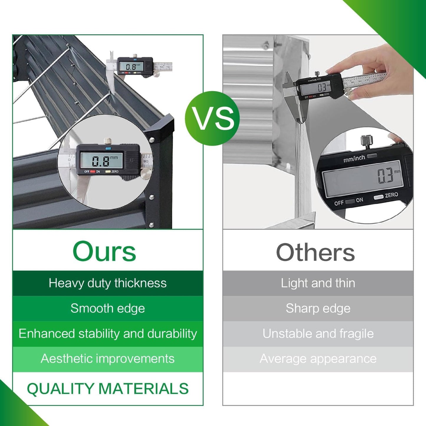 GARDMAX 6x3x1FT Raised Garden Bed Kit, Metal Planter Boxes Outdoor with Easy Assembly, Large Garden Bed for Vegetables, Fruits, Flower, Herbs Rectangle Dark Grey