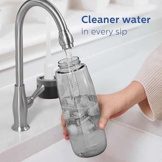 PHILIPS Filtered Water Bottle 22 Oz/36 Oz with Philips GoZero Everyday Water Filter, BPA-Free Tritan Plastic, Purify Tap Water Into Healthy Drinking Tasting Water