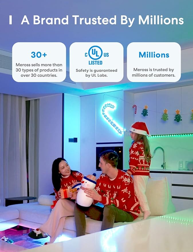 meross Smart Light Bulb, Smart WiFi LED Bulbs Compatible with Apple HomeKit, Siri, Alexa, Google Assistant and SmartThings, Dimmable E26 Multicolor 2700K-6500K RGB, 810 Lumens 60W Equivalent, 2 Pack