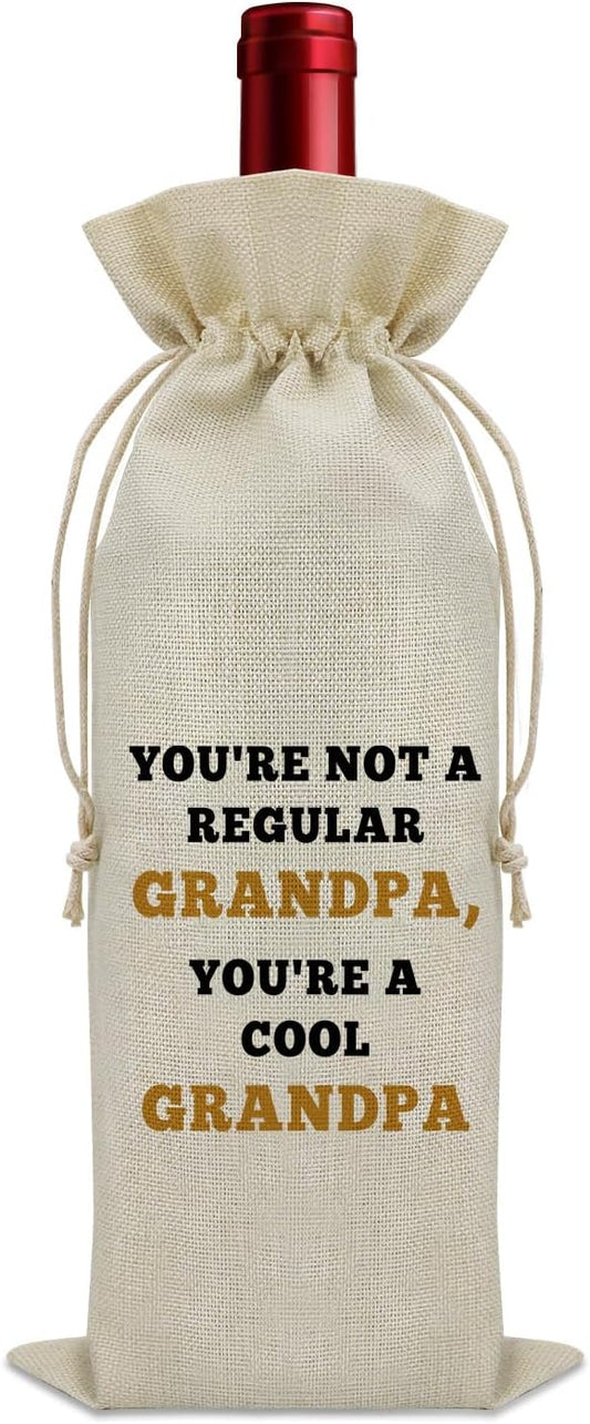 Grandpa Gifts from Grandson Wine Bag Grandpa Birthday Gifts Ideas New Grandpa Gifts Wine Bottle Decoration Bag Grandpa Fathers Day Gift from Grandkids Grandpa to Be Gifts Grandfather Memorial Gifts