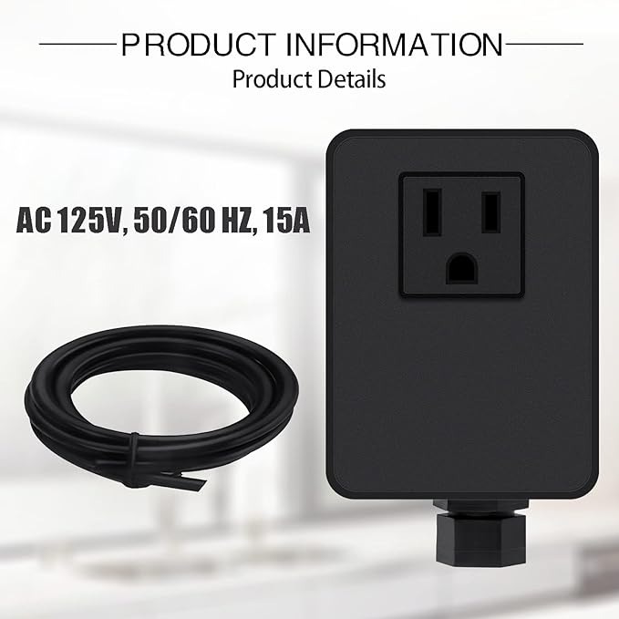 SinkTop Air Switch Kit (Long Full Brass Button) for Garbage Disposal, Cordless Matte Black