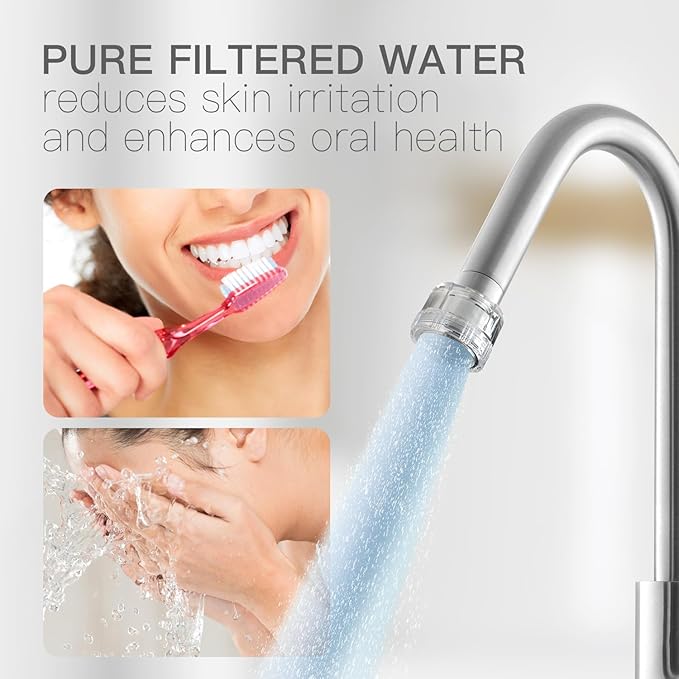 Kitchen and Bathroom Faucet Filter Kit - Includes 10 Adapters - Improves Taste and Odor, Protects Skin and Health - Removes Dirt and Rust (Sediment)