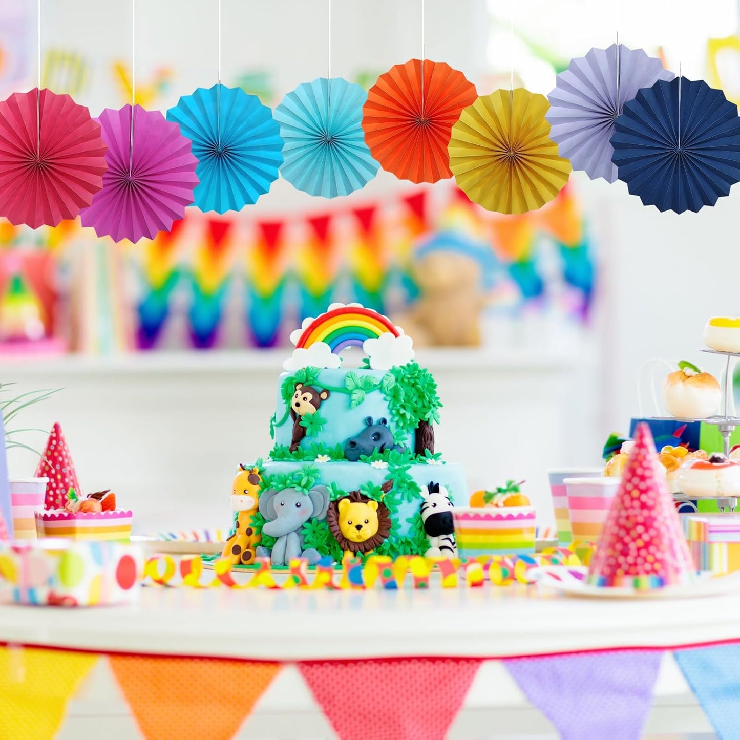 Red Birthday Decorations,DIY Red Paper Fans Hanging Decoration ,Party Supplies Party Fans 8in, Wedding Graduation Events Accessories 30 Color DIY Set （Red）