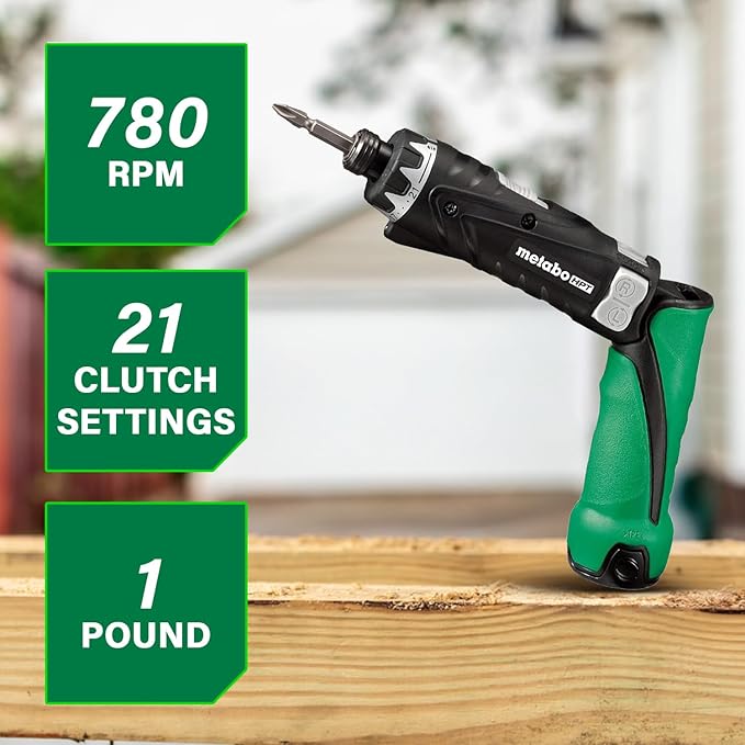 Metabo HPT 3.6V Lithium Ion Cordless Screwdriver Kit, Compact and Lightweight Power Screwdriver with 2 x 1.5Ah Batteries and Quick Charger, 21 + 1 Clutch Settings and Built-In LED Light, DB3DL2