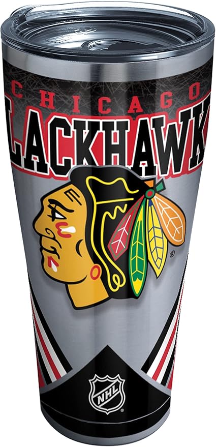 Tervis Triple Walled NHL Chicago Blackhawks Insulated Tumbler Cup Keeps Drinks Cold & Hot, 30oz - Stainless Steel, Ice
