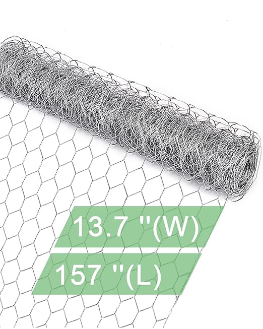 vensovo Galvanized Chicken Wire Mesh - Garden Animal Barrier Fence, 0.8 inch Mesh Fence for Pet,Rabbit,Poultry(16.5"×157")