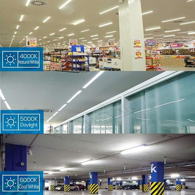 T8 LED Tube Light Bulbs 4 Foot 20W 40W Equivalent 6000K Cool White 2000LM, T8 T10 T12 Fluorescent Replacement, Dual-end Powered Ballast Bypass, Clear Cover ETL Listed for Shop 16-Pack