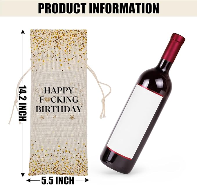 Happy Birthday Gifts for Women Wine Bag Birthday Present 20th 30th 40th 50th 60th Birthday Gifts for Men Coworkers Lady Friend Bestie Principal Anniversary Wine Bags