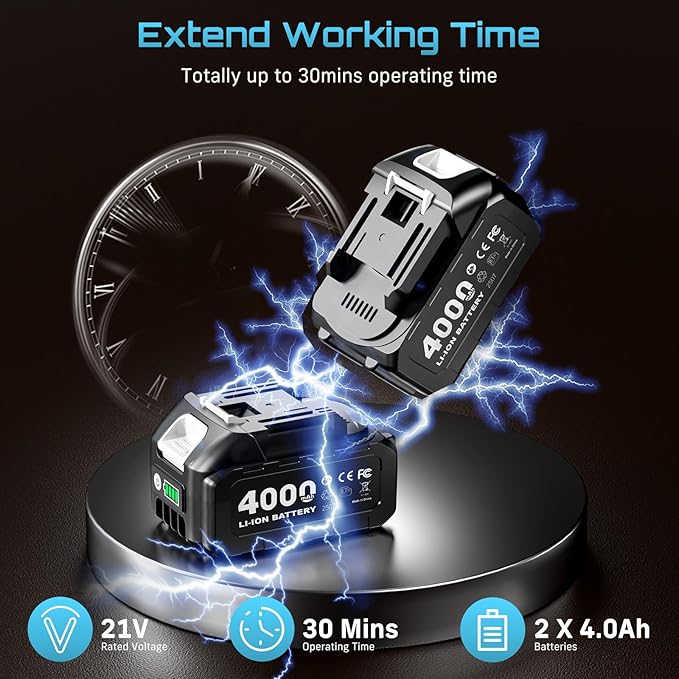 Seesii 6-1/2" Cordless Circular Saw with Battery and Charger,5200 RPM Electric Power Saw with Laser and Rip Guide for Precise Wood Cutting,Max Cut Depth 2-1/4"(90°),1-7/16" (45°) for Home Renovation