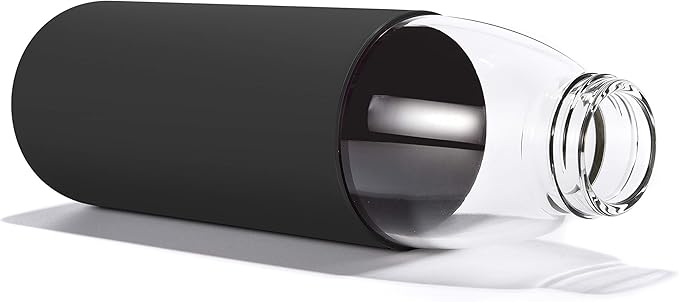 veegoal Glass Water Bottles 25 Oz Borosilicate with Bamboo Lid, BPA-FREE, Non-Slip Silicone Sleeve, and Stainless Steel Leak Proof Lid - Reusable Glass Bottle for Men and Women