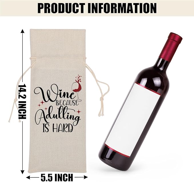 Funny Wine Quotes Wine Bag Wine Tasting Party Supplies for Wine Lovers Women Men Bride Auntie Friend Christmas Birthday Wedding Bachelorrette Party Wine Bags