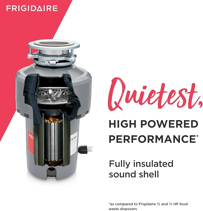 Frigidaire 1.25 HP Corded Garbage Disposal for Kitchen Sinks | FF13DISPC1