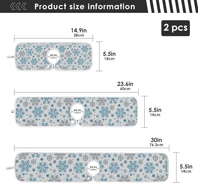 Christmas Red Gingerbread Man Faucet Sink Mat for Kitchen 2 Pack Winter Snowflake Xmas Tree Bathroom Drying Mat Absorbent Splash Water Catcher Mats Microfiber Cloth Drip Protector Splash Pad 14x5