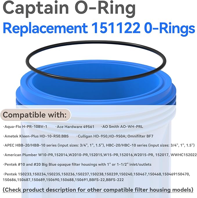 Water Filter O-Ring, 3 Pack for Pentair Pentek Big Blue Water Filters, Whole House Water Filter O-Ring Replacement for 151122