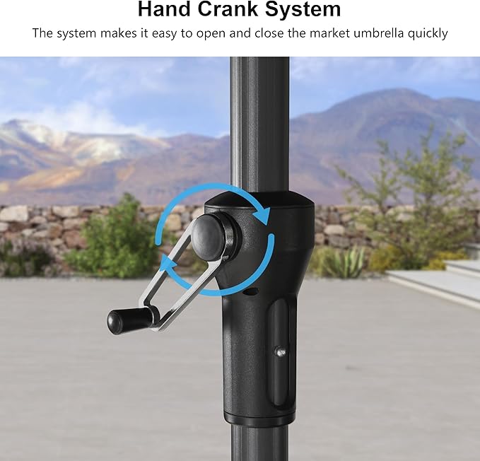 PURPLE LEAF 10' x 10' Square Patio Umbrella Outdoor Table Umbrella Aluminum Frame Market Umbrella Sun Umbrella with 8 Sturdy Ribs for Garden Deck Lawn Pool Taupe