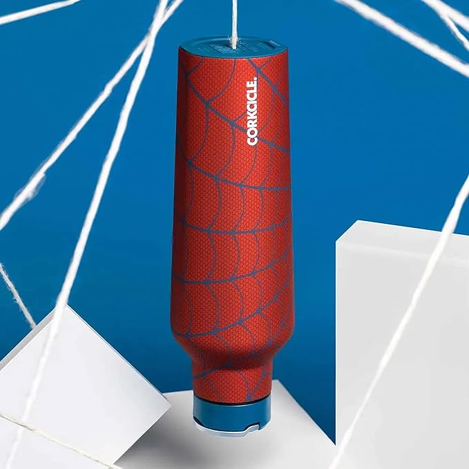 Corkcicle x Marvel Spider-Man Sport Canteen Insulated Tumbler, 20 oz – Reusable Water Bottle Keeps Beverages Cold for 25 Hours & Hot 12 Hours – Cupholder Friendly Tumbler with Screw-On Cap