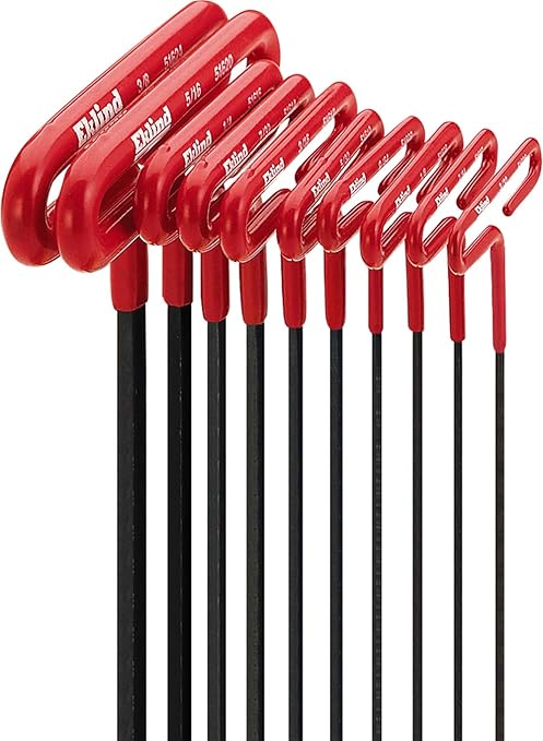 EKLIND 53610 Cushion Grip Hex T-Key allen wrench - 10pc set SAE Inch Sizes 3/32-3/8 6in series