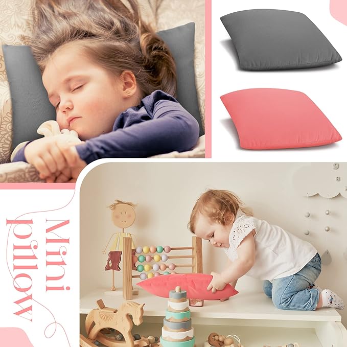 Wesiti 5 Pcs Mini Travel Pillow Small Pillow for Sleeping 11 x 7 x 2.4 inch Small Throw Pillows Tiny Camping Pillow Kids Baby Infant Neck Nap Pillow for Sleeping Traveling Supplies