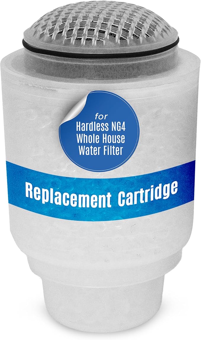 Replacement Cartridge for Hardless NG4 Whole House Water Filter - Designed for Areas with Hard Water, Provides Clean and Filtered Water, Easy Installation - 6-Month Capacity