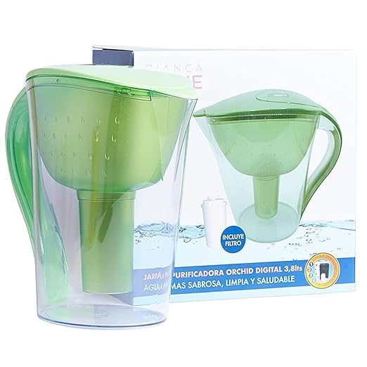 Purified Clean Crystal-Clear Water Filter Pitcher: Experience Enhanced Extraordinary Refreshing Hydration, Enjoying Convenience, Efficient and Quality You Deserve (Green - 3.8 LTS)