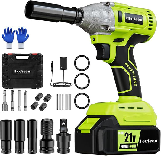 Cordless Impact Wrench Impact Driver Kit 1/2 Impact Gun 21V Brushless High Speed Torque 240 Ft-lbs (320N.m) Impact Drill, Electric Socket Wrenches Battery Powered Half Inch Craftsman Power Tool Set