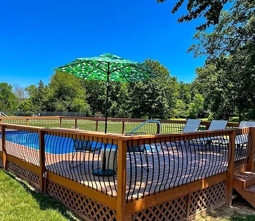 Myard 32-1/4 Inches Heavy Duty Iron Deck Balusters Furniture with Screws for Facemount Railing Fencing, Arc Arch Style (25-Pack, Hammered Bronze)