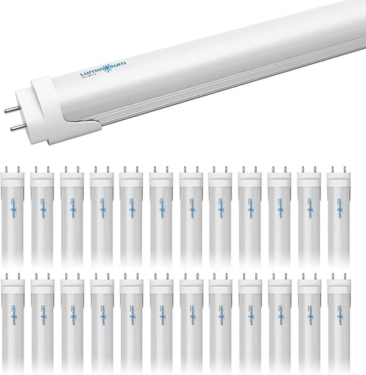 T8 LED Tube Light Bulbs 4 Foot 20W 40W Equivalent 5000K Daylight 2000LM, T8 T10 T12 Fluorescent Replacement, Dual-end Powered Ballast Bypass, Frosted Cover ETL Listed for Garage 25-Pack