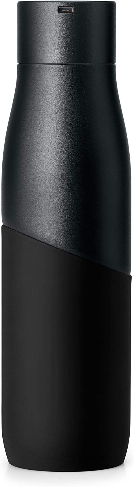 LARQ Bottle Movement PureVis 24 oz - Lightweight Self-Cleaning and Non-Insulated Stainless Steel Water Bottle with UV Water Purifier | Reusable & Travel Friendly, Black/Onyx