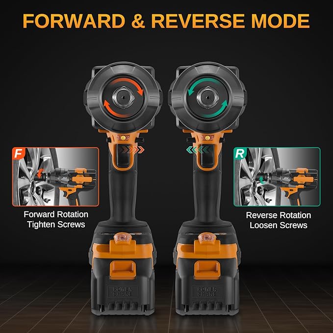 This Hill 3/4 inch Cordless Impact Wrench 1/2",1328Ft-lbs(1800Nm),21V Brushless lmpact Driver Set,2x 4.0Ah Battery,High Torque Power Impact Gun for Agricultural Machinery Truck