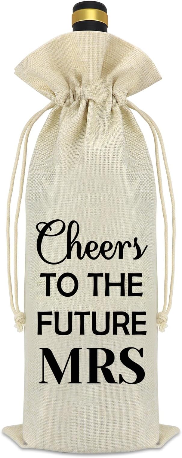 Future Mrs Gifts Engagement Gifts for Her Fiancee Gift Wine Bag Bride to Be Gifts Bridal Shower Gift Bachelorette Wedding Gift for Friend Sister Bestie Girlfriend Reusable Wine Bottle Bag Cover